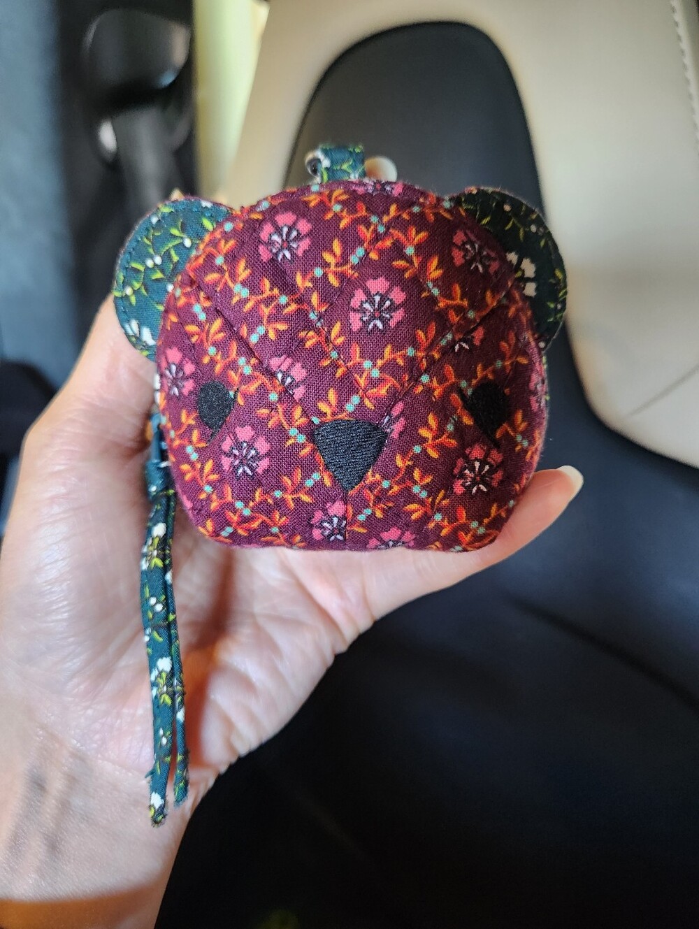 Vera Bradley Floral Bear Coin Purse - Red & Green